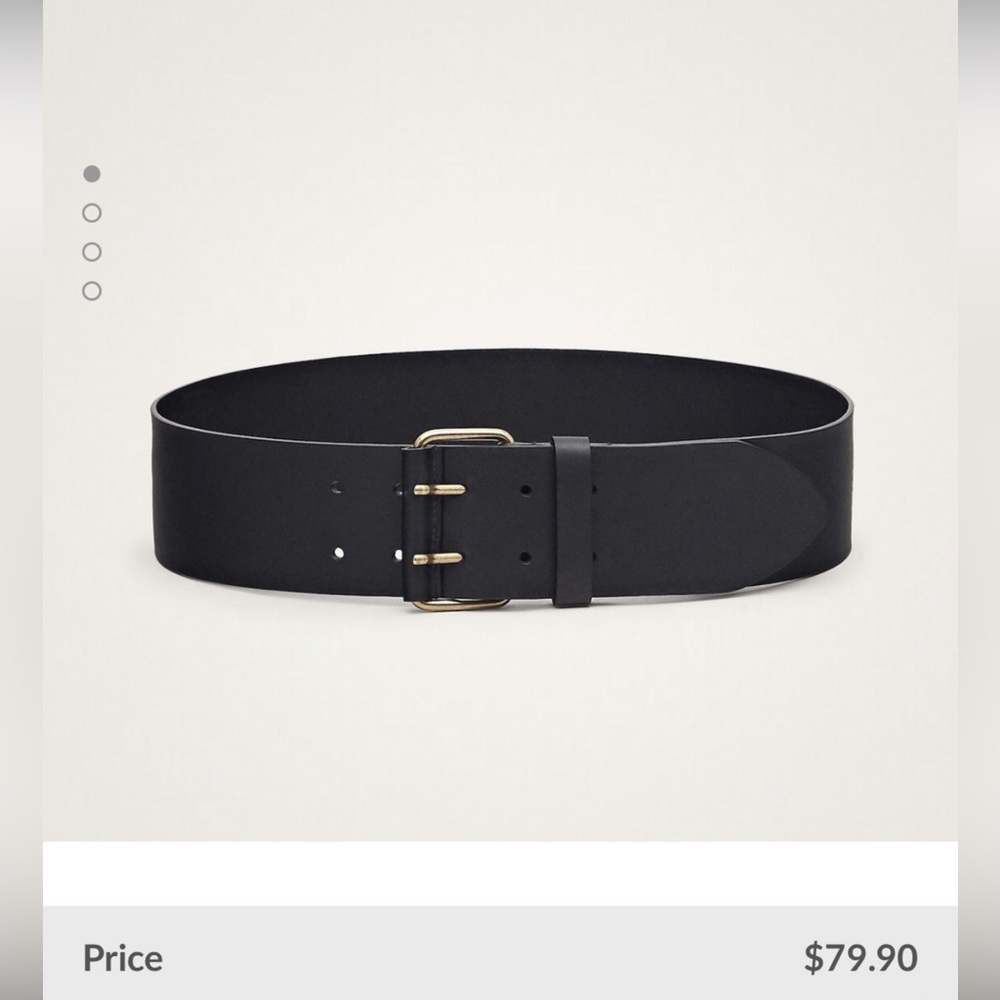 Massimo Dutti Black Leather Belt